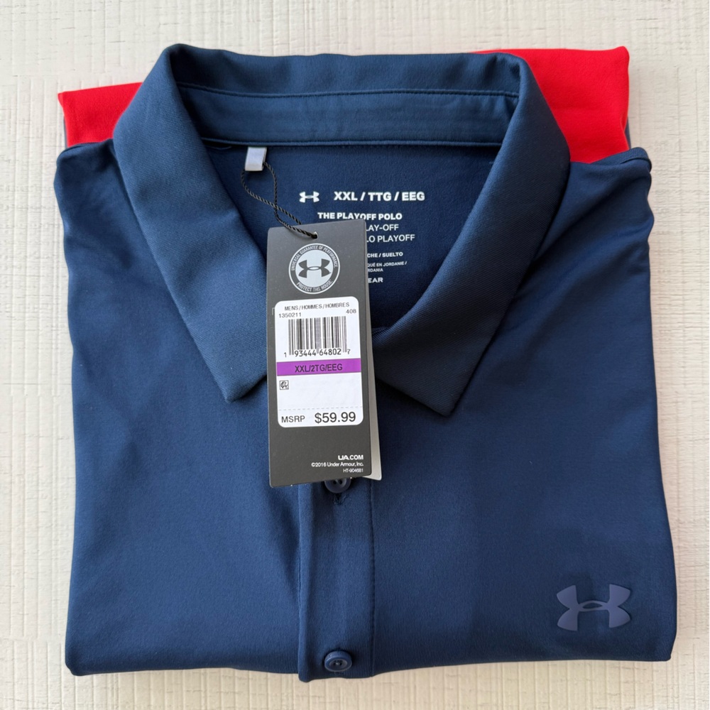 Under Armour Blue and Red Performance Polo Shirt